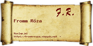 Fromm Róza névjegykártya
